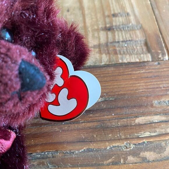 1993 Ty Attic Treasures Beargundy Bear Plush Stuffed Animal - Picture 7 of 10